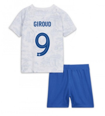 Maillot de foot France Olivier Giroud #9 Extérieur enfant Monde 2022 Manches Courte (+ pantalon court)